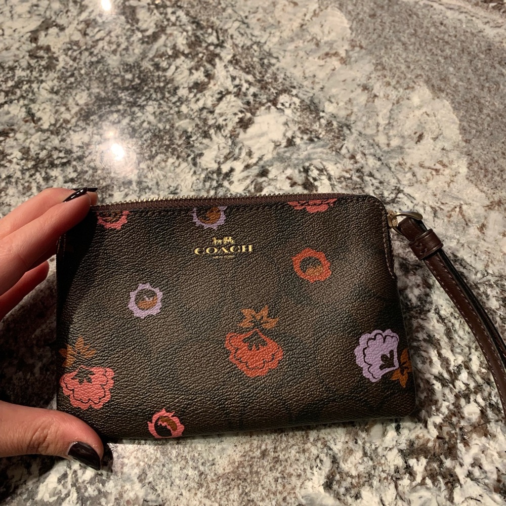 Floral Coach Wristlet
